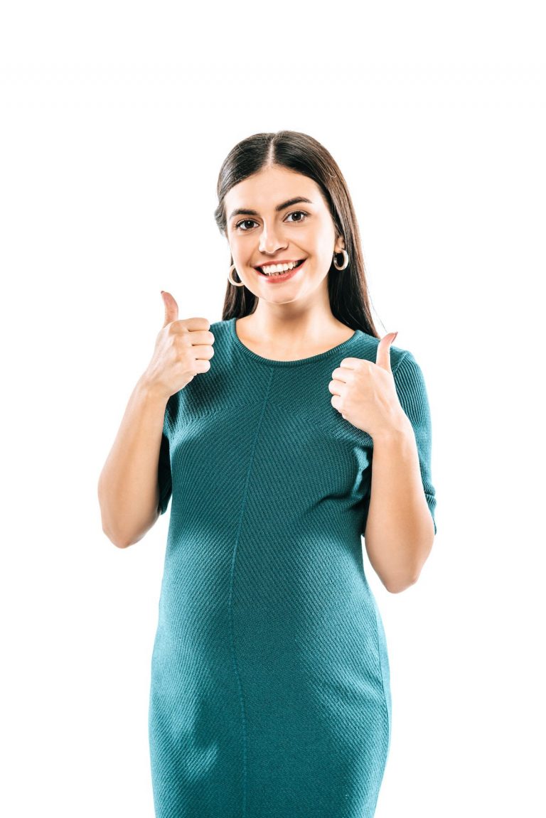 Pregnant mother thumbs up