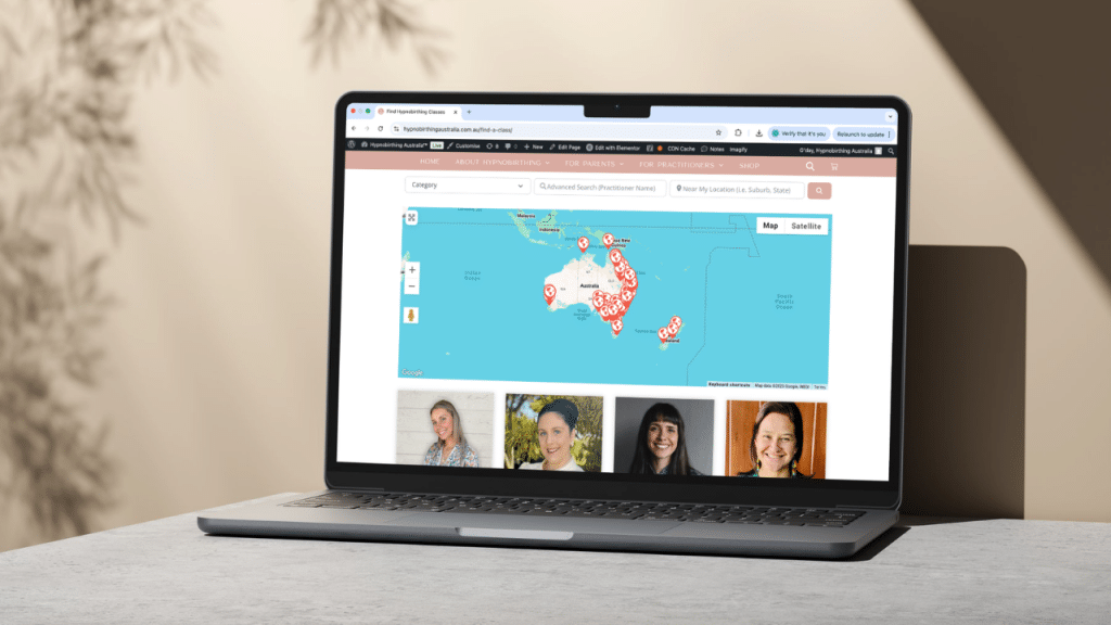 Hypnobirthing Australia™ Practitioner Directory to find hypnobirthing classes