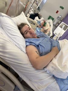 Calm Expectant Mother in Hospital Bed